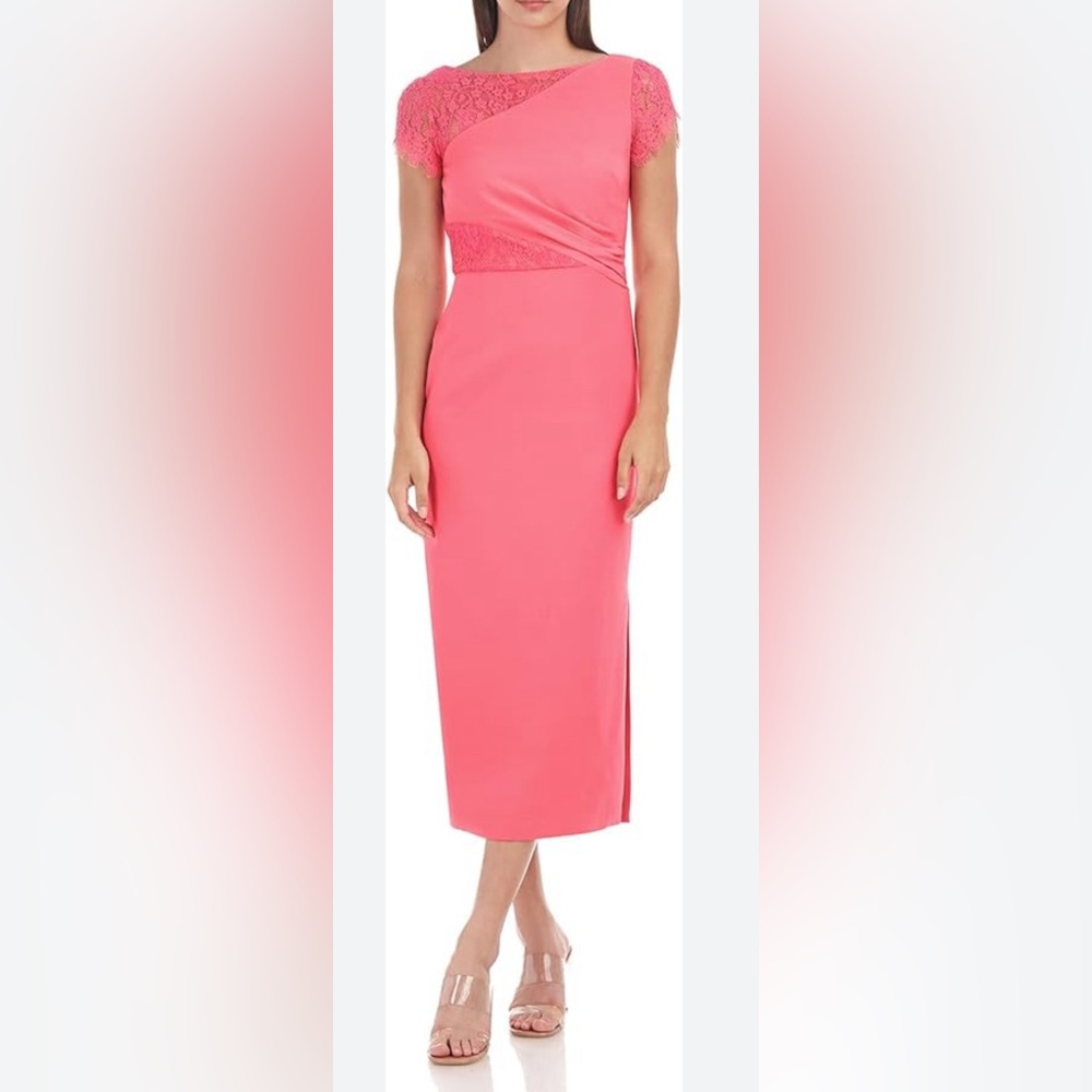 JS Collections Women's Lissett Tea Length Dress Size 0 NWT